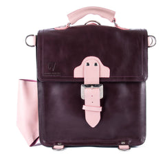 The Hawley in Aubergine with Baby Pink Accents
