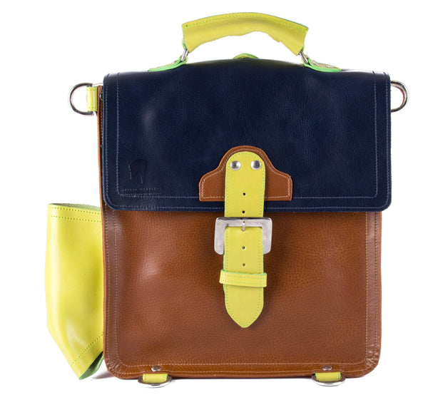 The Hawley in Navy/Tan with Lime Accents