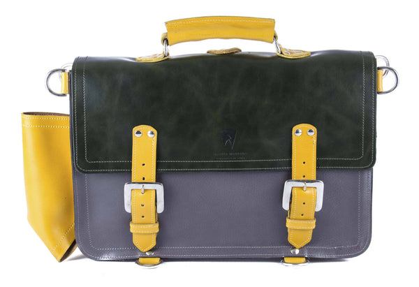 The Caledonian in Dark Green/Grey with Mango Accents