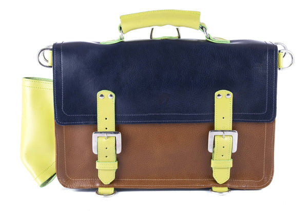 The Caledonian in Navy/Tan with Lime Accents